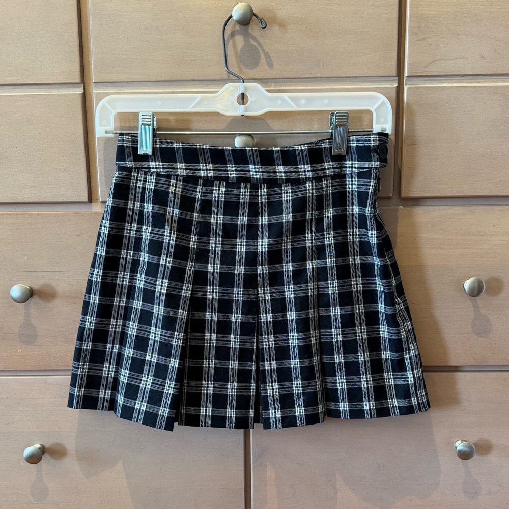 Divided Black and White Skater Mini Skirt